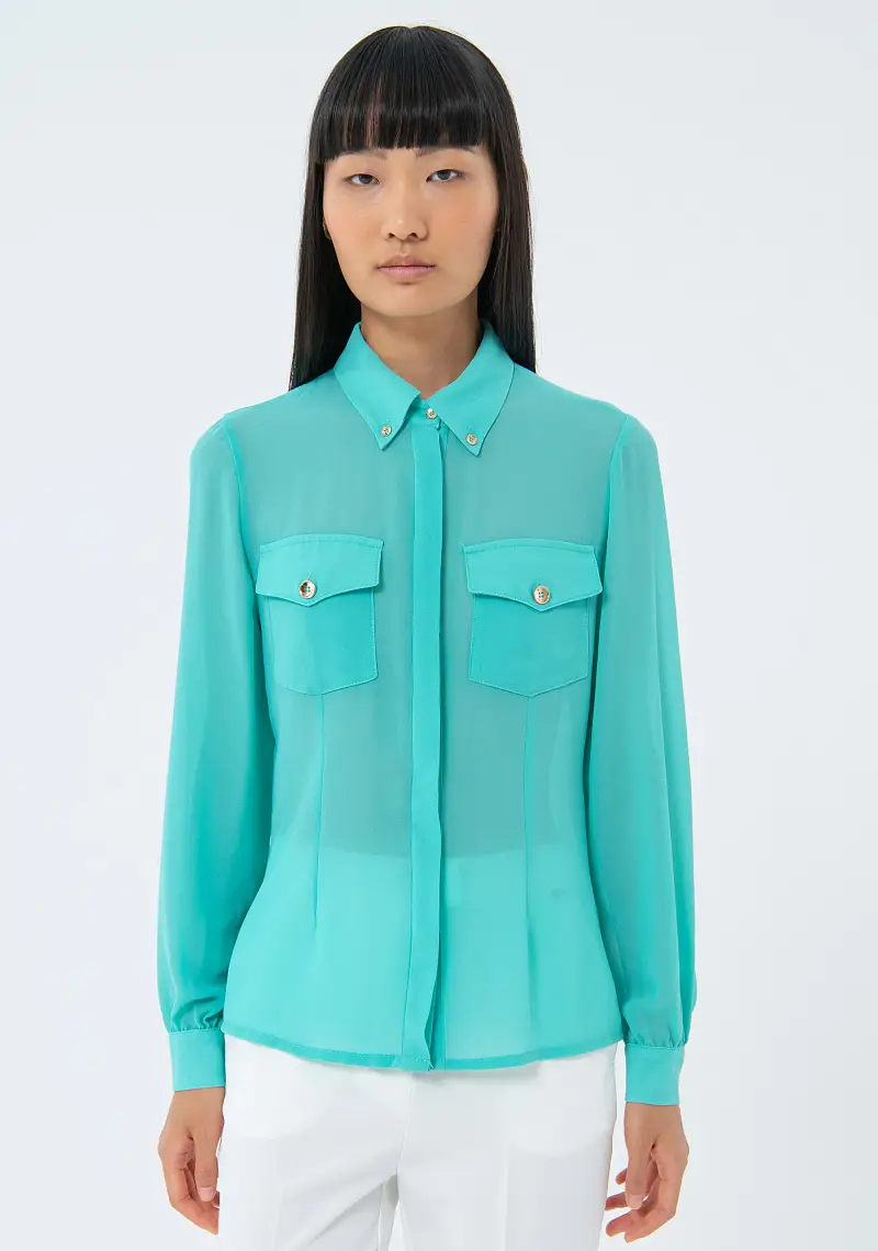 Camicia regular in georgette