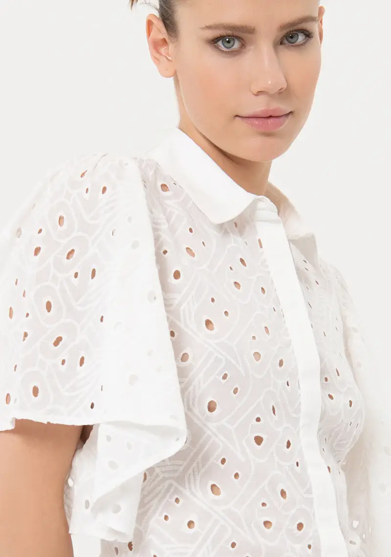 Camicia regular in pizzo San Gallo miniatura 2