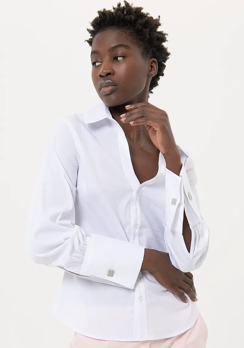 Camicia regular in popeline