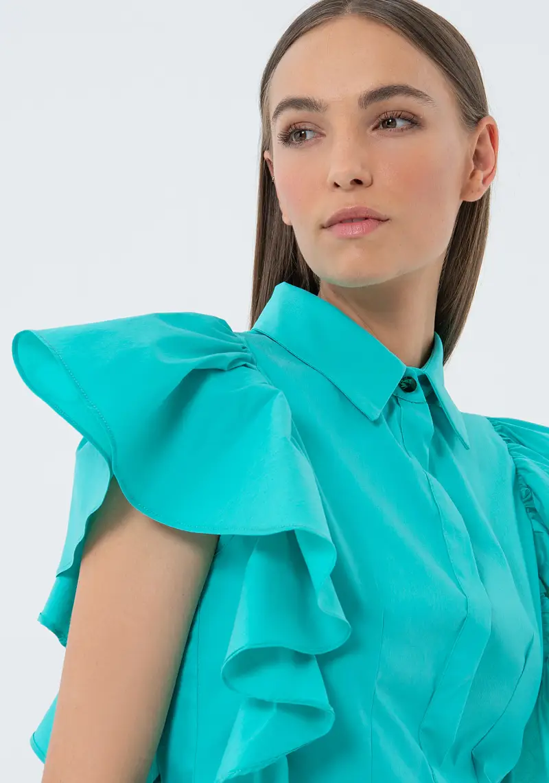 Camicia regular in popeline miniatura 2