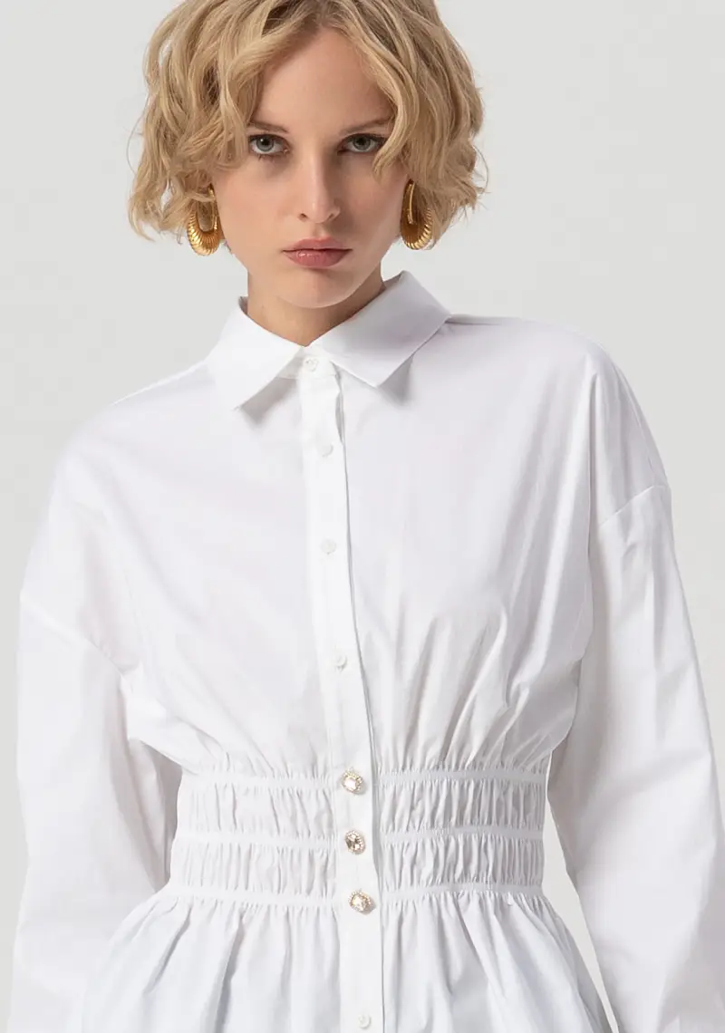 Camicia regular in popeline stretch miniatura 2
