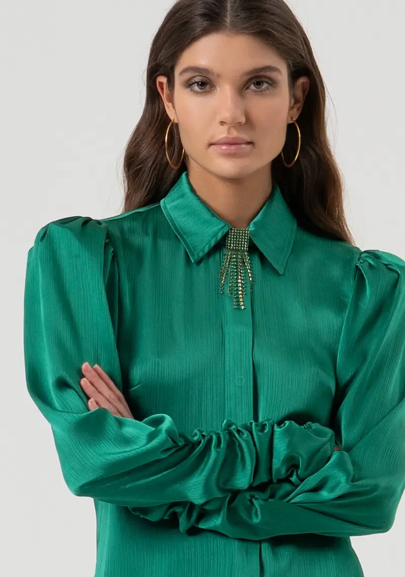 Camicia regular in raso miniatura 2