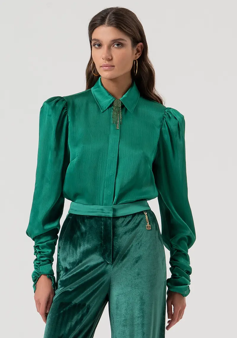 Camicia regular in raso