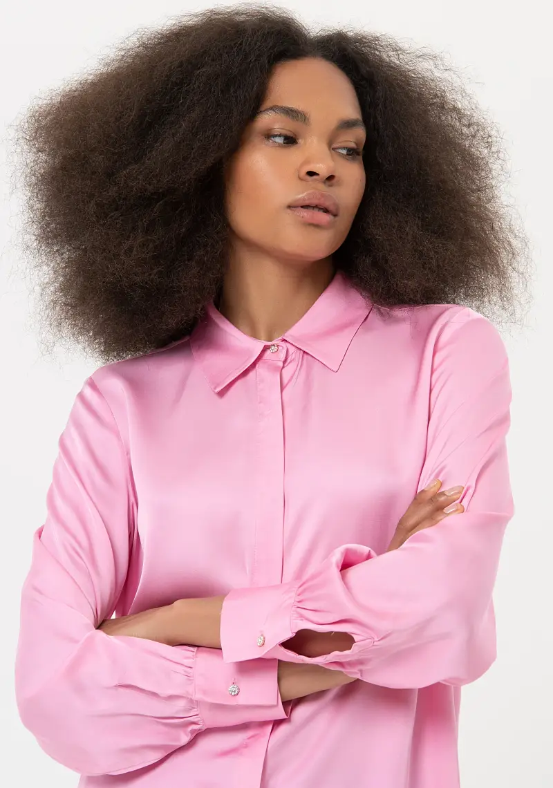 Camicia regular in raso miniatura 2