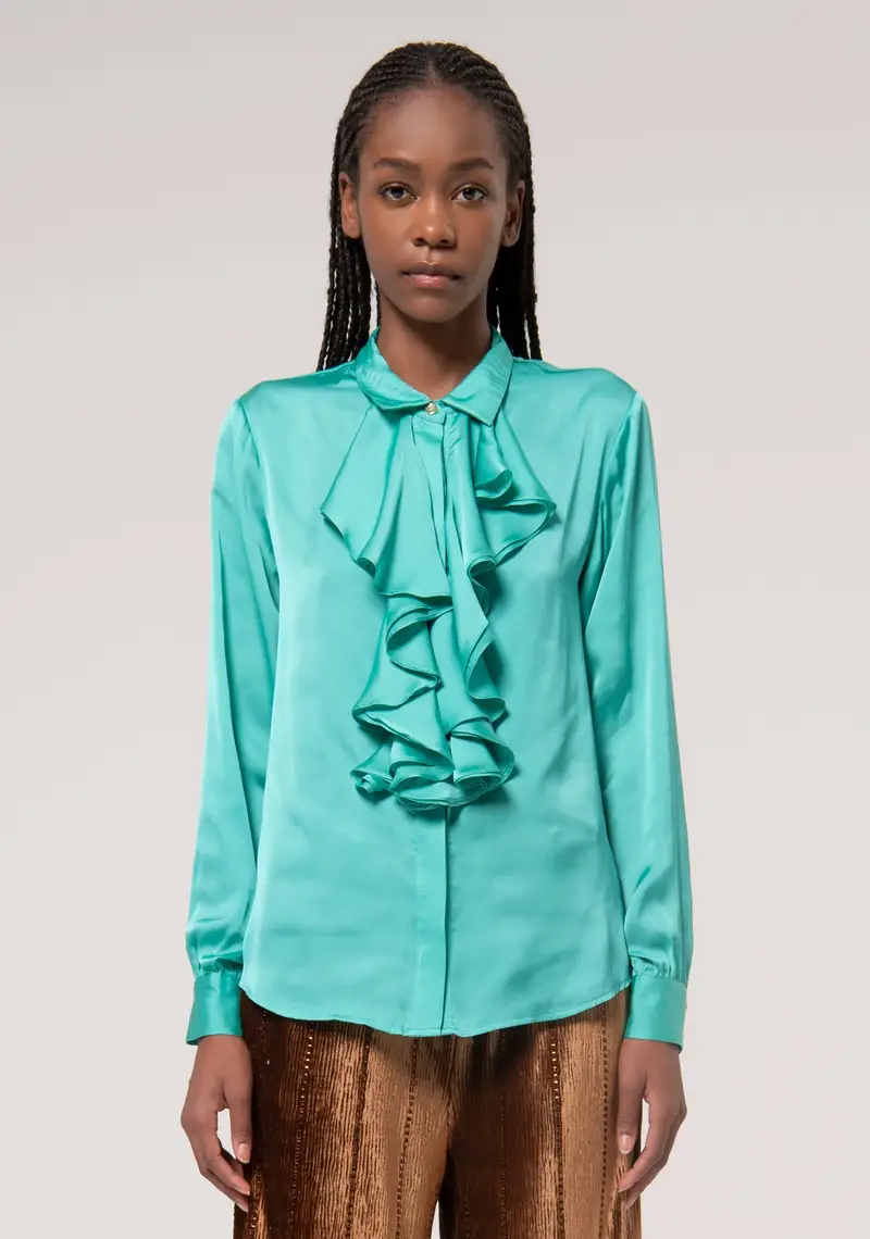 Camicia regular in raso