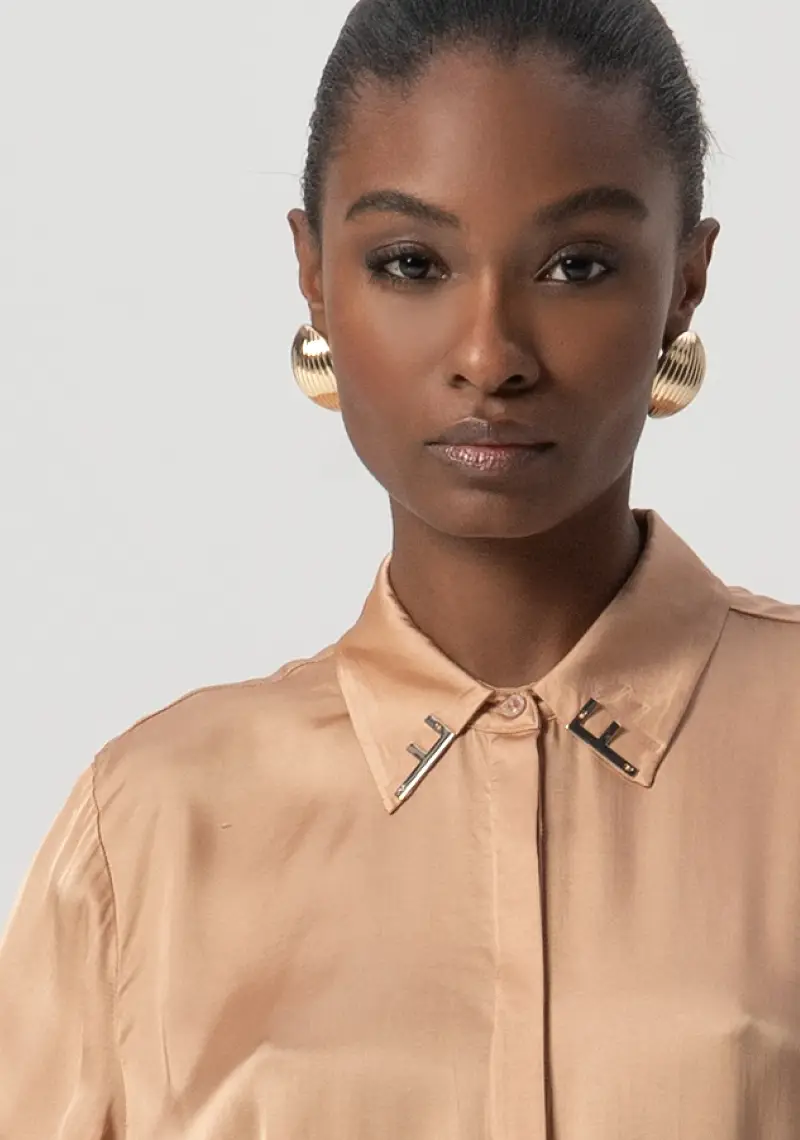 Camicia regular in raso miniatura 2