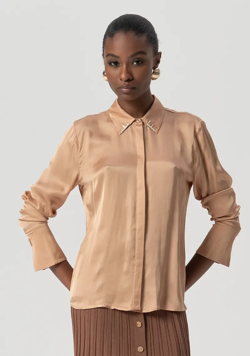 Camicia regular in raso