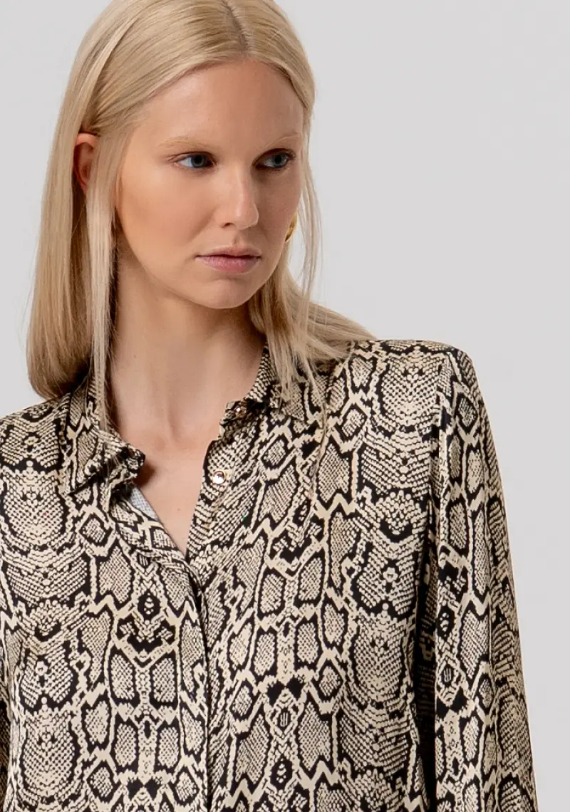 Camicia regular in viscosa con stampa animalier miniatura 2