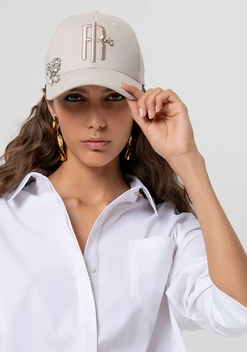 Fracomina Cappello baseball cotone con pietre luminose