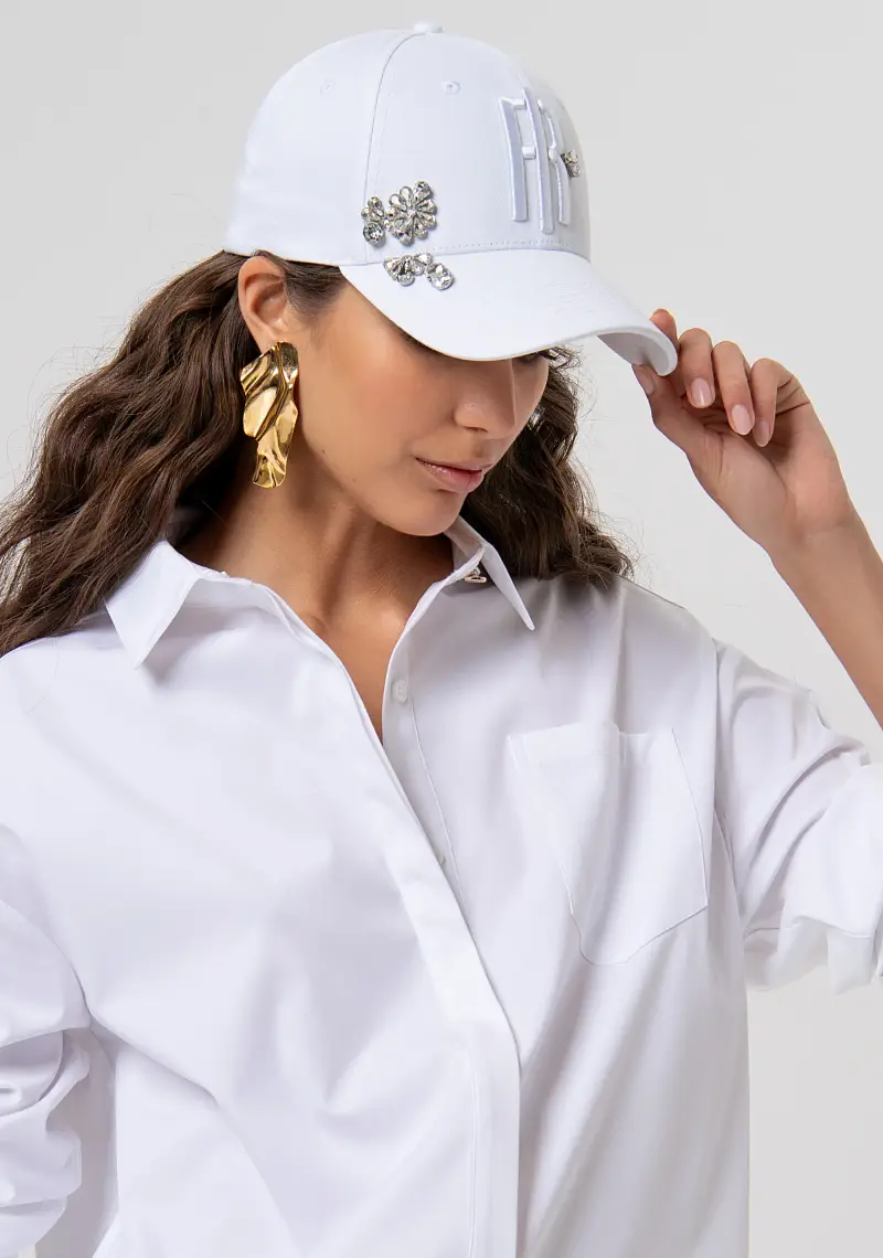 Cappello baseball in cotone con pietre luminose e logo