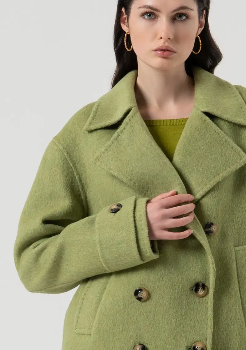 Cappotto caban over in bouclè di lana miniatura 2