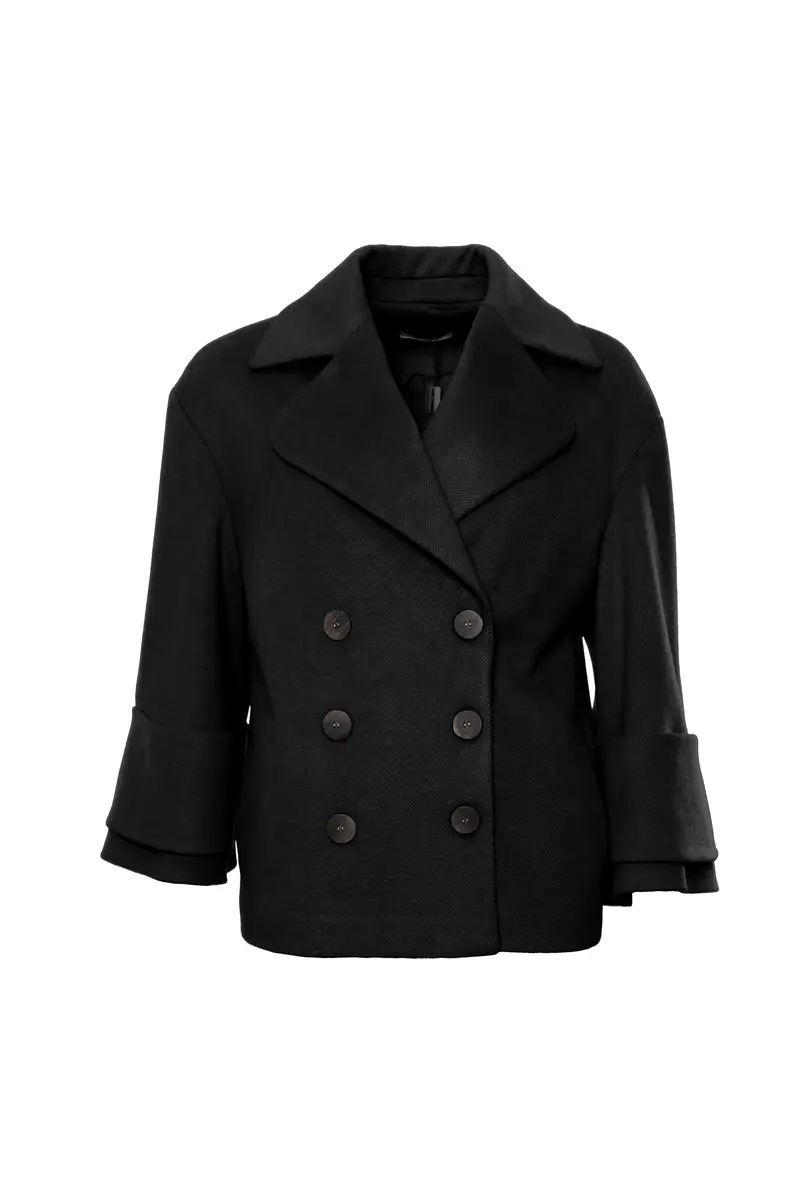 Cappotto corto doppiopetto in panno