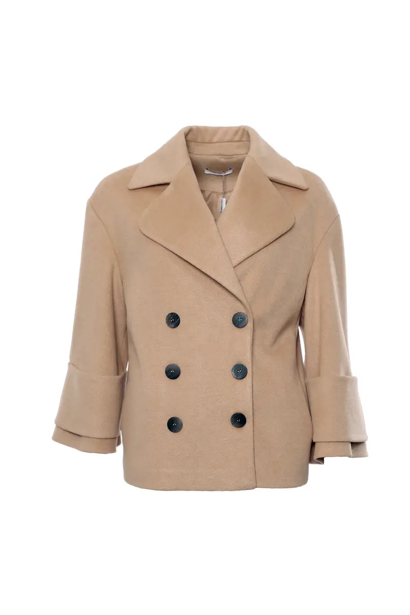 Cappotto corto doppiopetto in panno