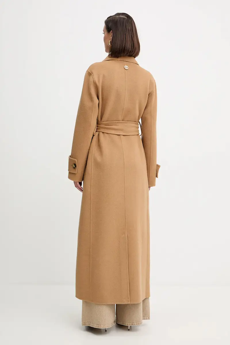 cappotto in lana colore beige FR25WC1001W80201 miniatura 3