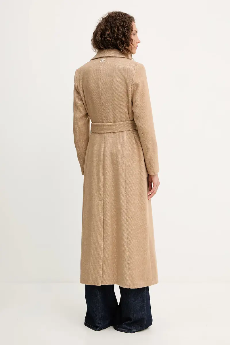 cappotto in lana colore beige FS25WC1011W819K3 miniatura 3