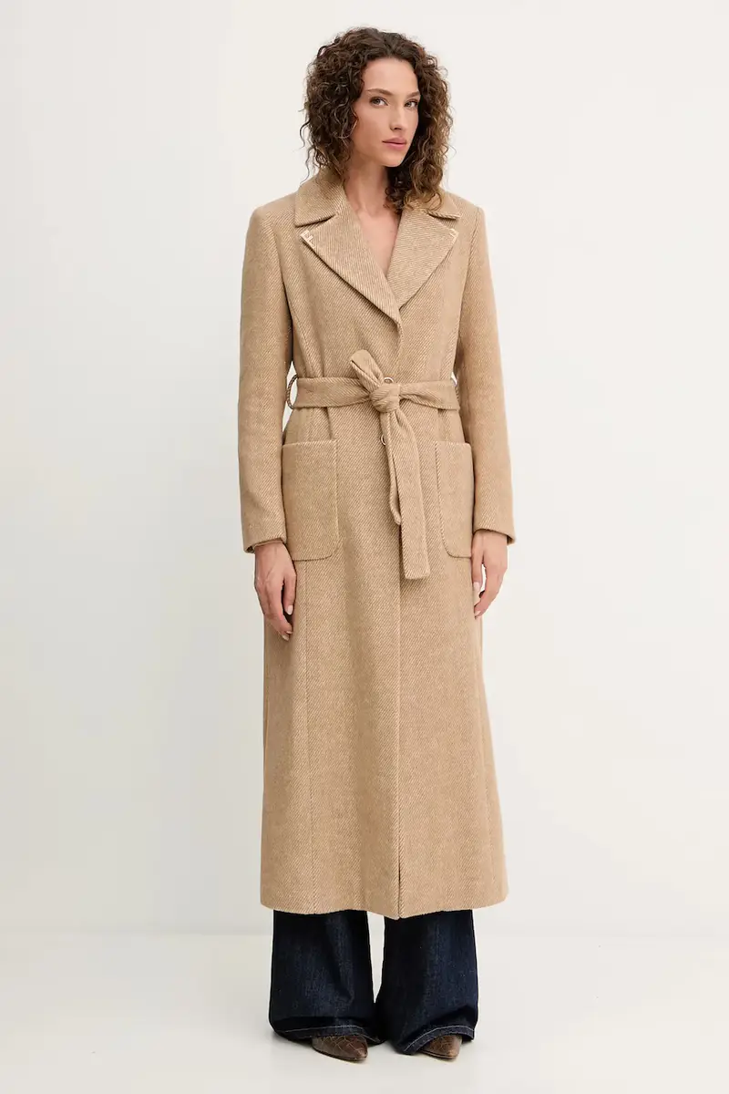 cappotto in lana colore beige FS25WC1011W819K3