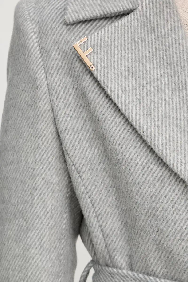cappotto in lana colore grigio FS25WC1011W819K3 miniatura 5