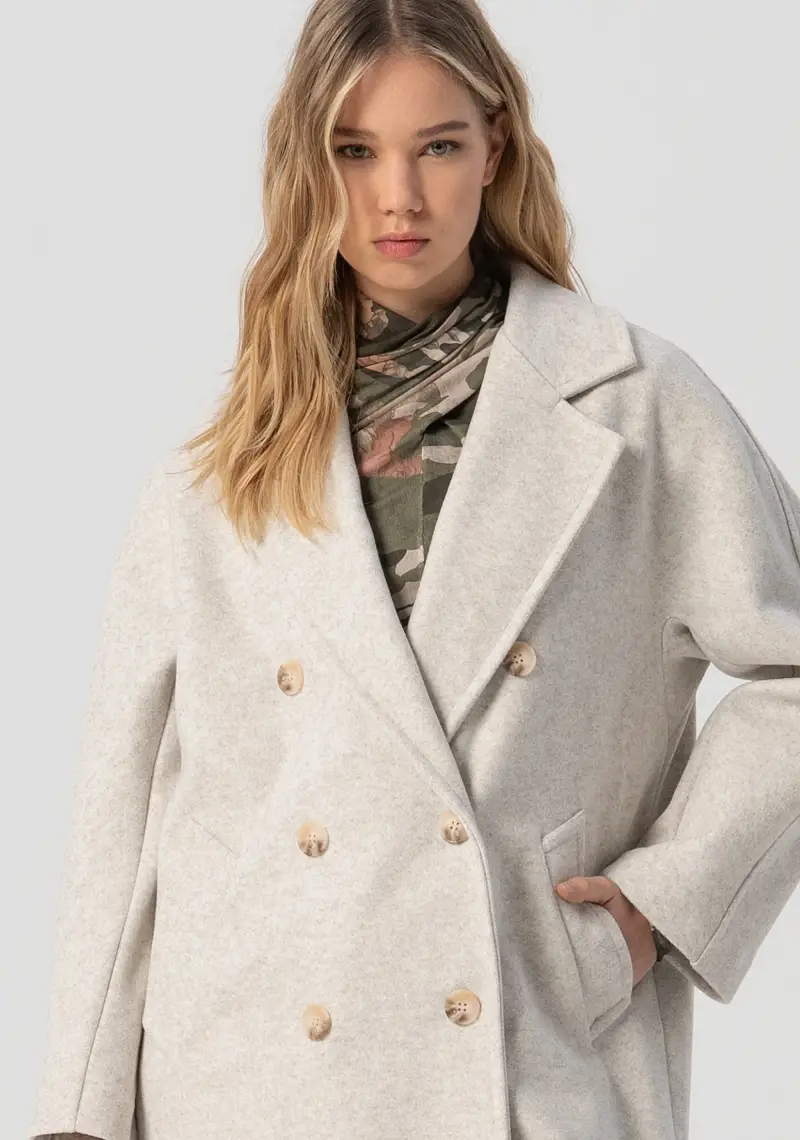 Cappotto linea morbida doppiopetto lungo miniatura 2