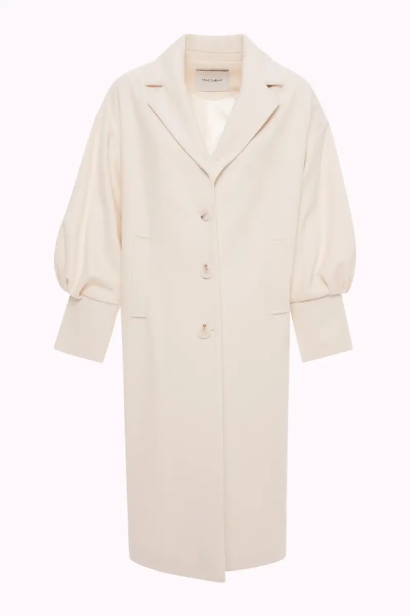 Cappotto Lungo Oversize con Maniche a Palloncino