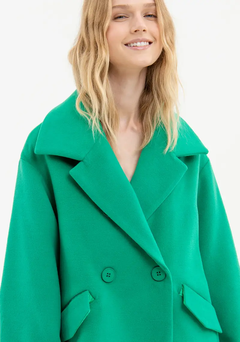 Cappotto over doppiopetto in panno miniatura 2