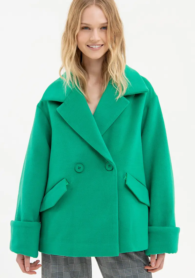 Cappotto over doppiopetto in panno