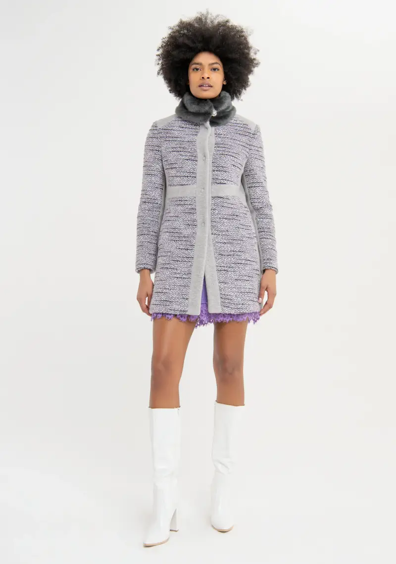 Cappotto regular in tweed miniatura 2