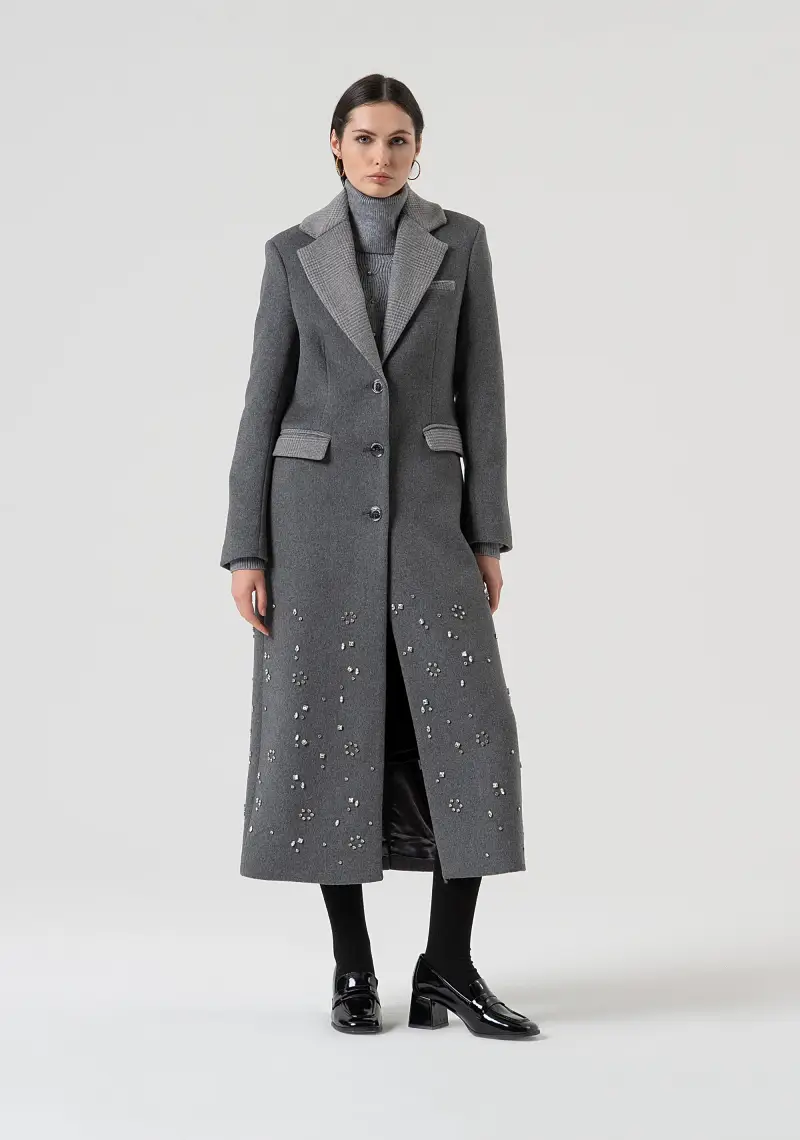 Cappotto regular lungo con lana