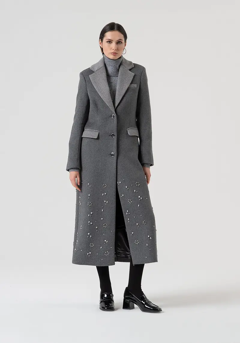 Cappotto regular lungo con lana