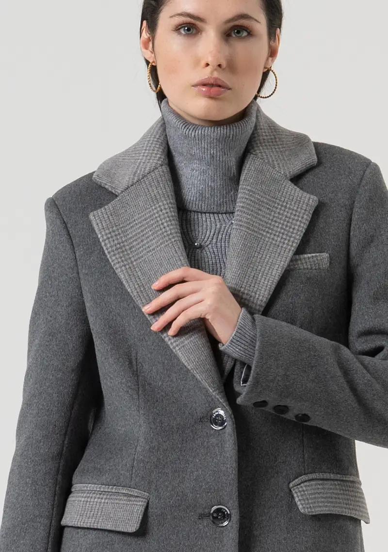 Cappotto regular lungo con lana miniatura 2