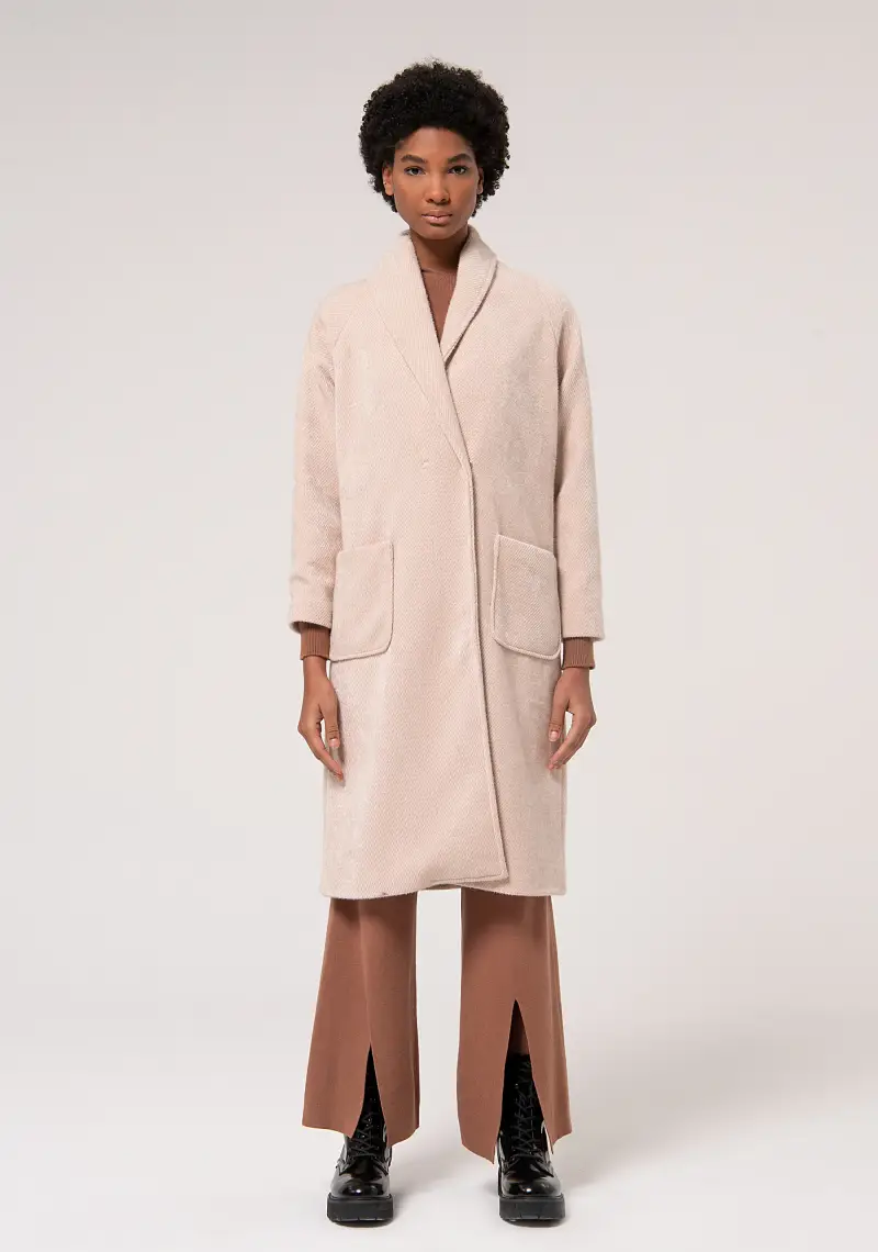 Fracomina Cappotto lungo in tessuto rosa