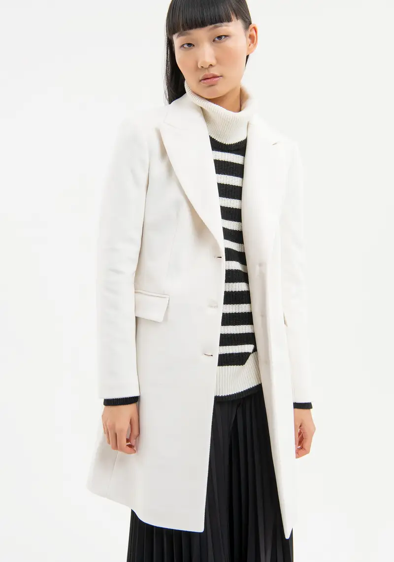 Cappotto slim classico monopetto in panno