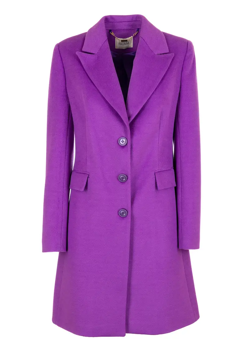 Cappotto slim classico monopetto in panno