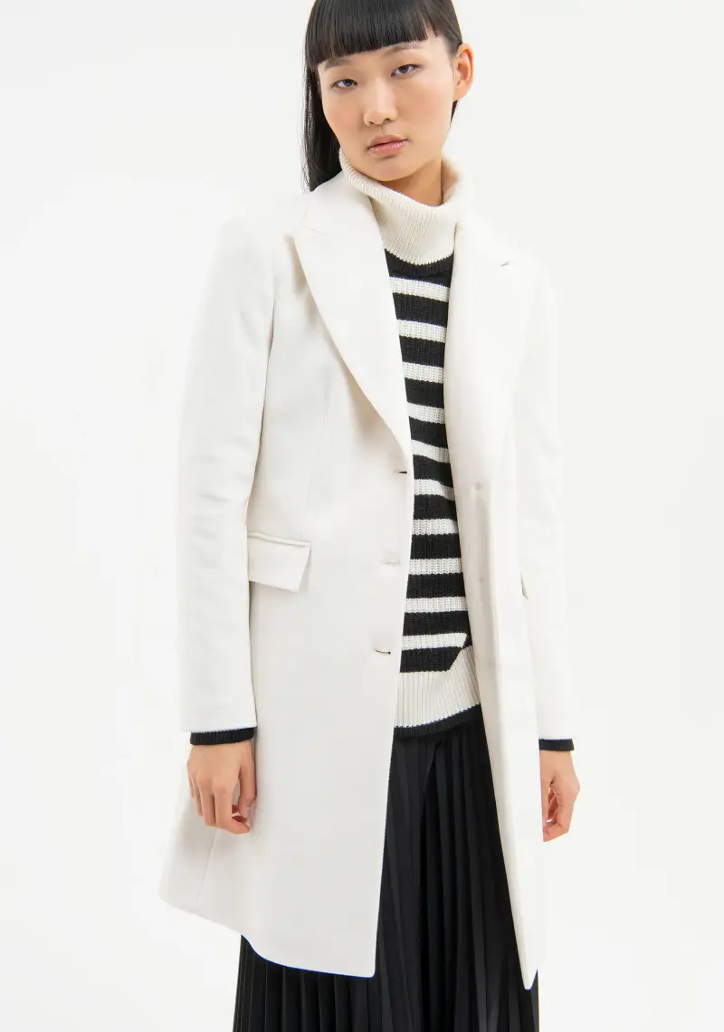 Cappotto slim classico monopetto in panno miniatura 2