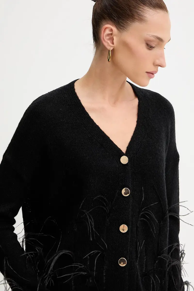 Fracomina Cardigan Donna Nero 3648369 miniatura 4