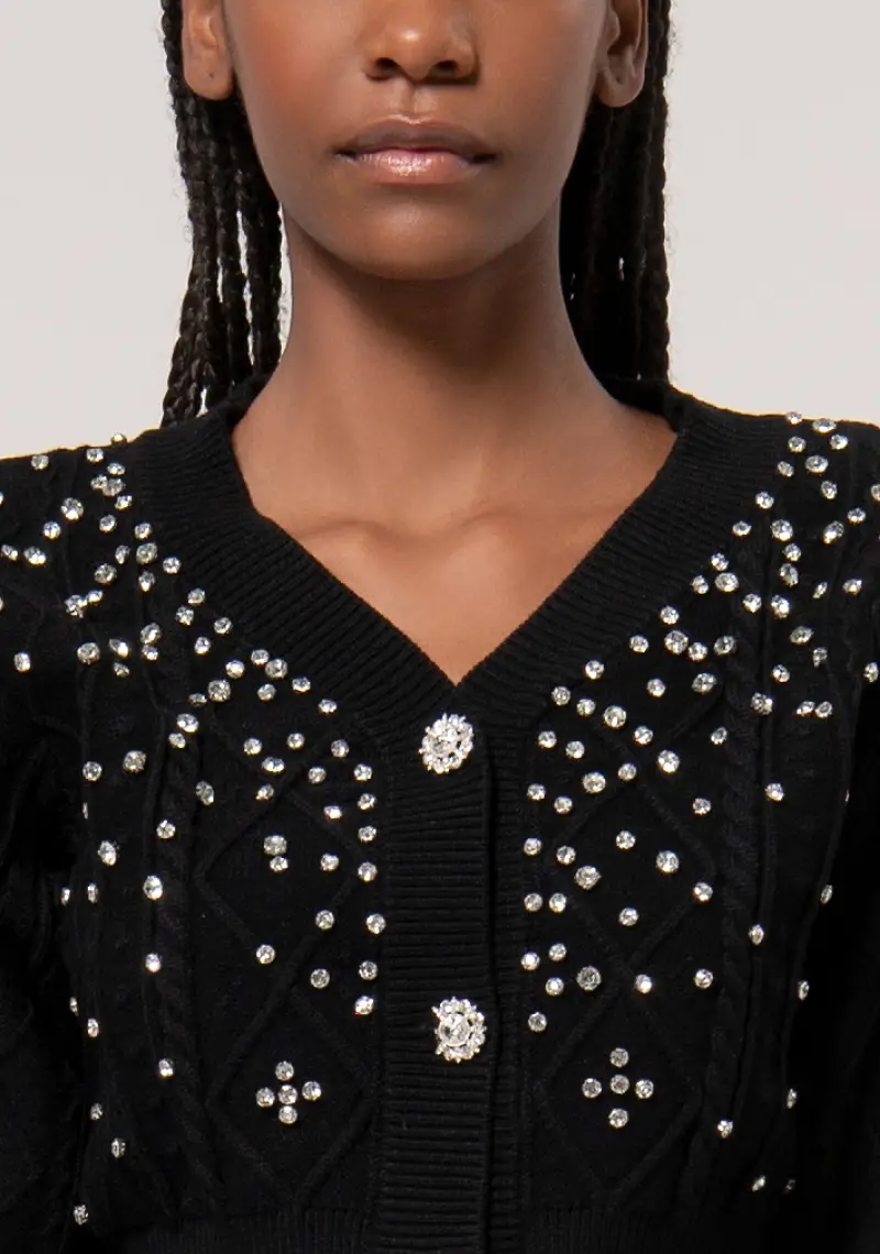 Fracomina Cardigan Nero 4084876 miniatura 2