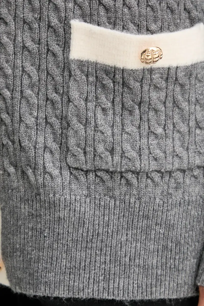 Fracomina Cardigan Donna Grigio 3610317 miniatura 5