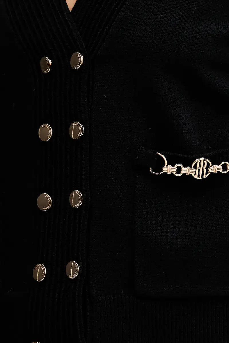 Fracomina Cardigan Donna Nero 3647337 miniatura 5