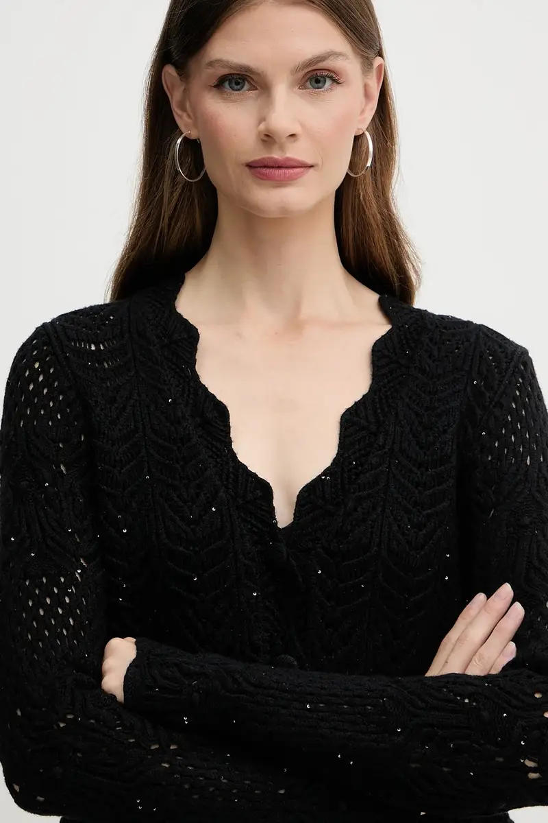 Fracomina Cardigan Donna Nero 3640242 miniatura 4
