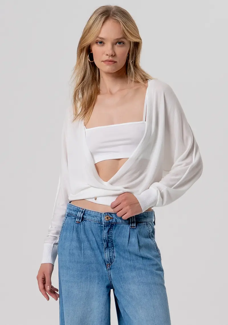 Cardigan over con seta