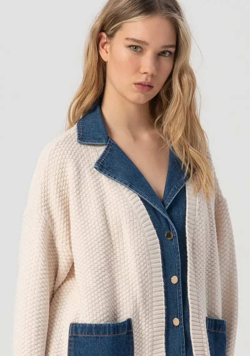 Fracomina Cardigan Denim 2959354 miniatura 2