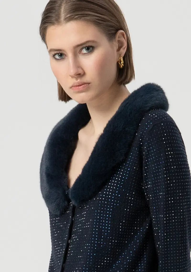 Cardigan regular con strass luminosi miniatura 2