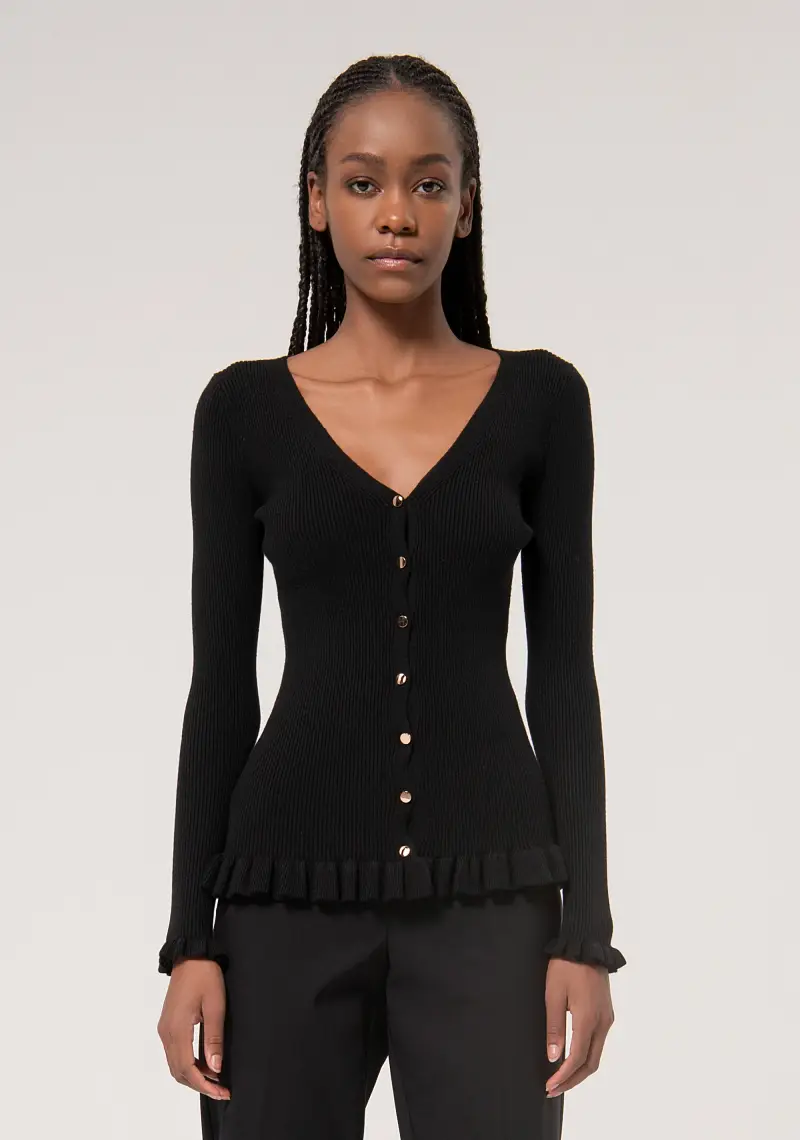 Cardigan slim a costine