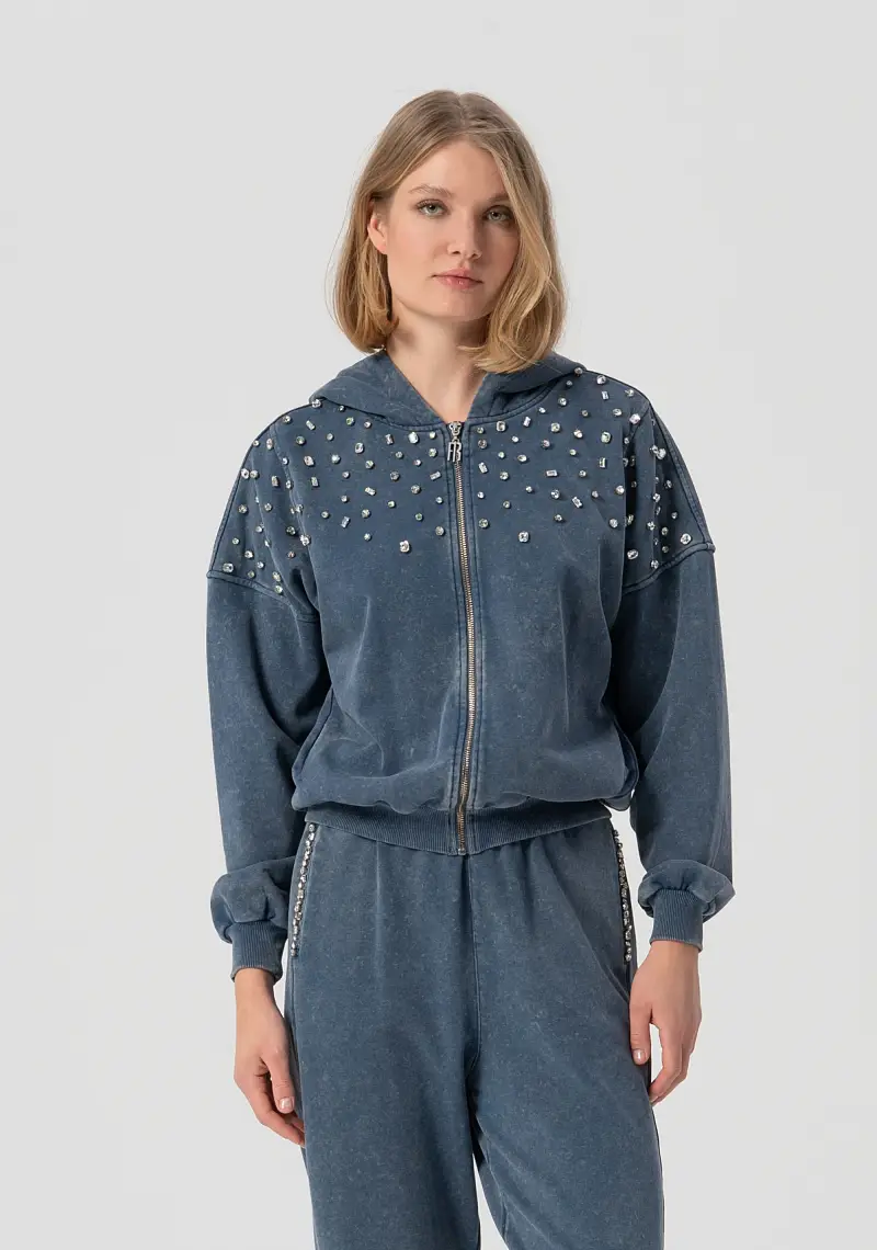 Felpa regular con cappuccio