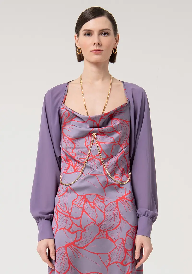 Giacca cropped bolero in georgette