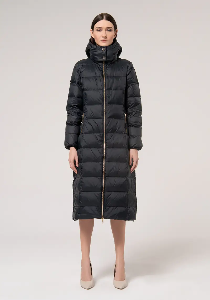 Giacca imbottita regular lunga in nylon trapuntato