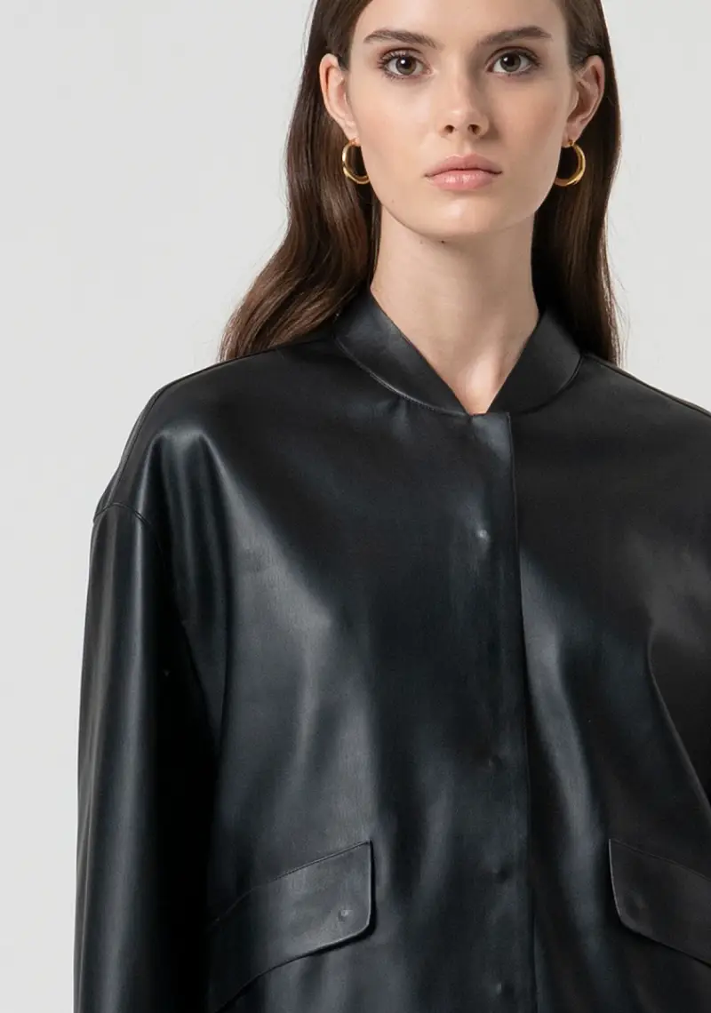 Giacca loose in finta pelle miniatura 2