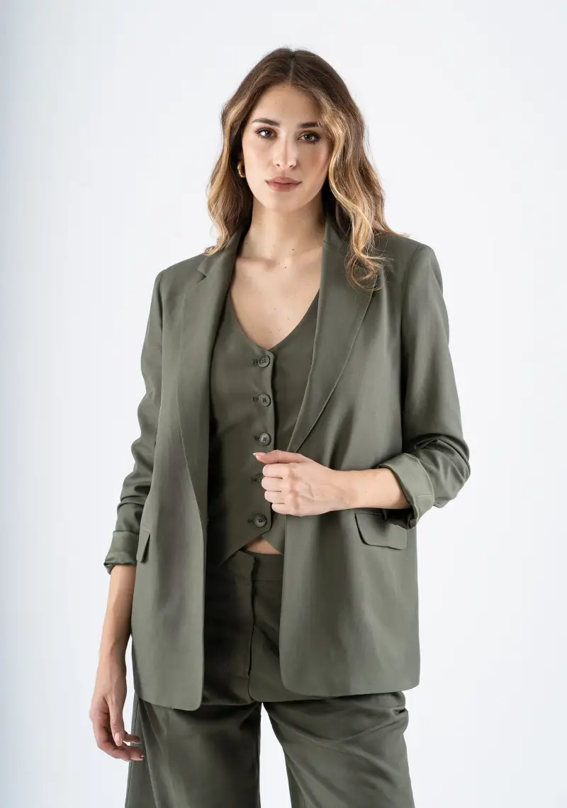 Giacca monopetto con rever classico