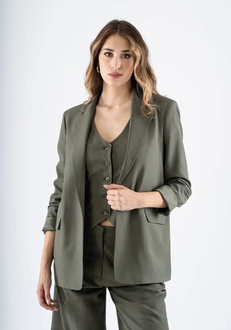 Giacca monopetto con rever classico