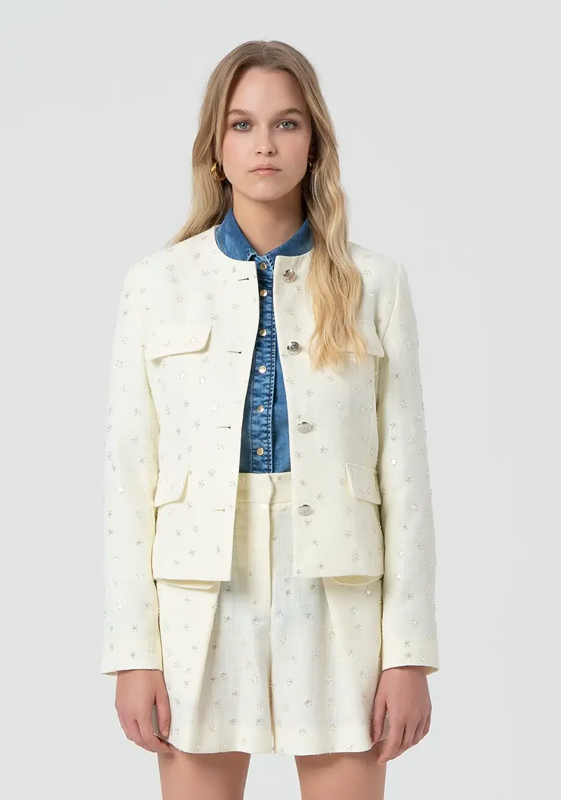 Giacca regular con applicazioni luminose