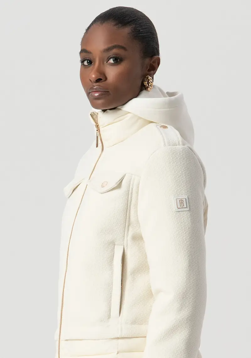 Fracomina Giacca regular imbottita in mix di tessuti con cappuccio miniatura 2